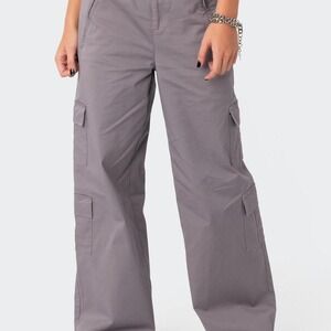 Edikted Zaria gray cargo wide leg pants size XS y2k